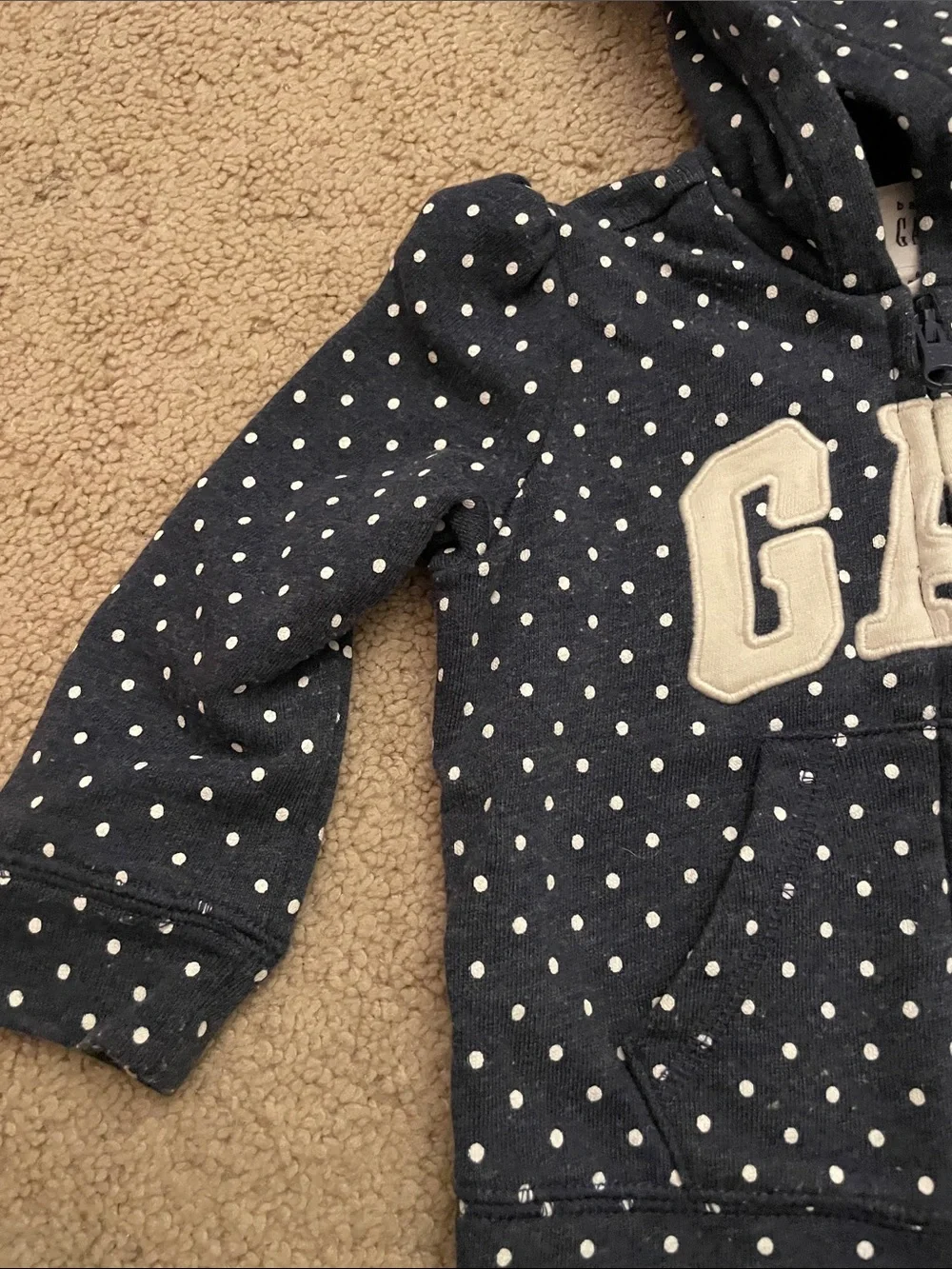 Baby GAP Navy with White Polka Dots Hoodie & Pants Set